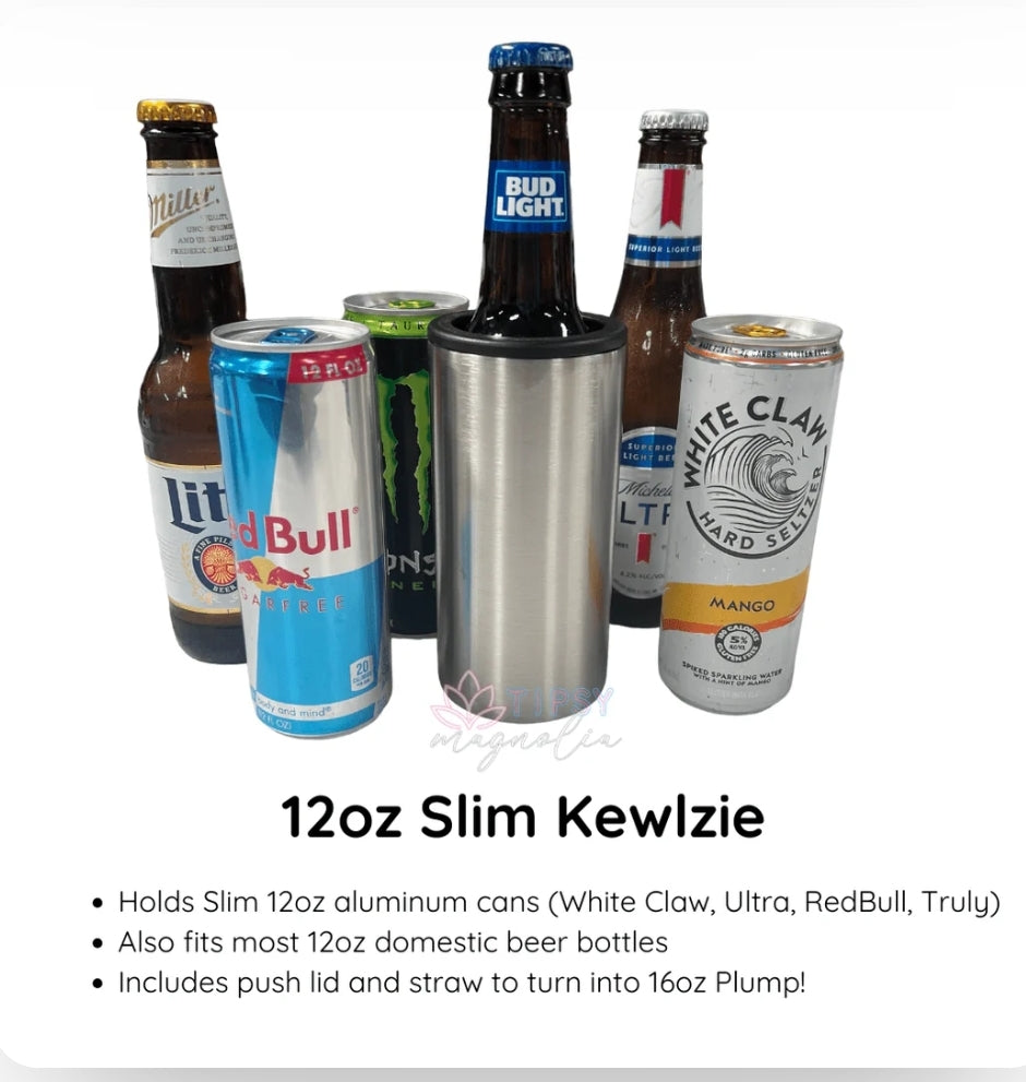 Custom 12oz skinny can koozie