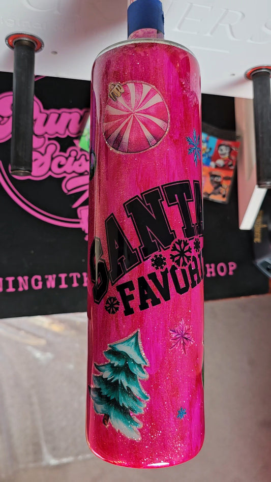 RTS {Pink Christmas Peekaboo} 32oz Tipsy Tumbler